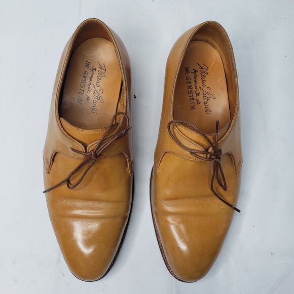 RARE SILVANO LATTANZI BROWN TAN SMOOTH LEATHER SINGLE LACE DRESS SHOES SIZE 6 main image 4